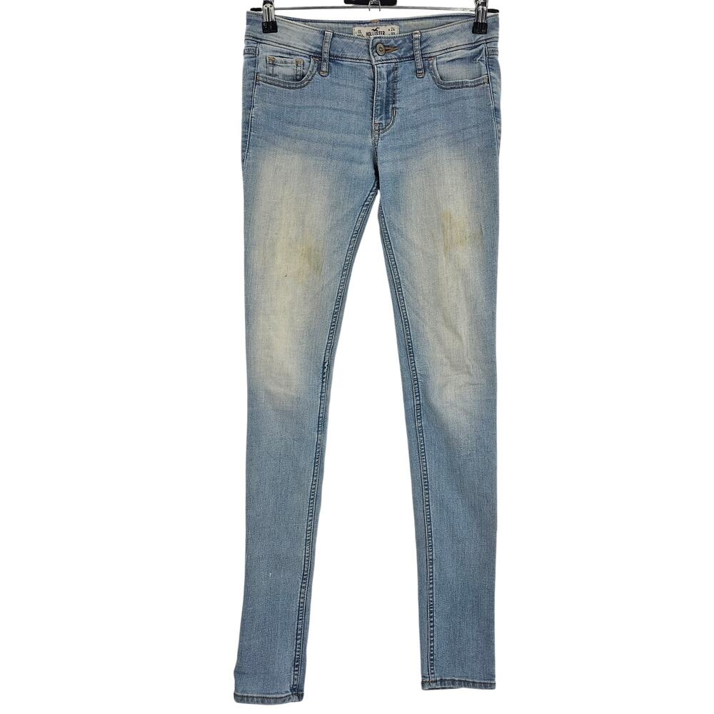 Hollister Womans size 0L W 24 L 33 Tall High Rise Super Skinny Denim Blue Jeans